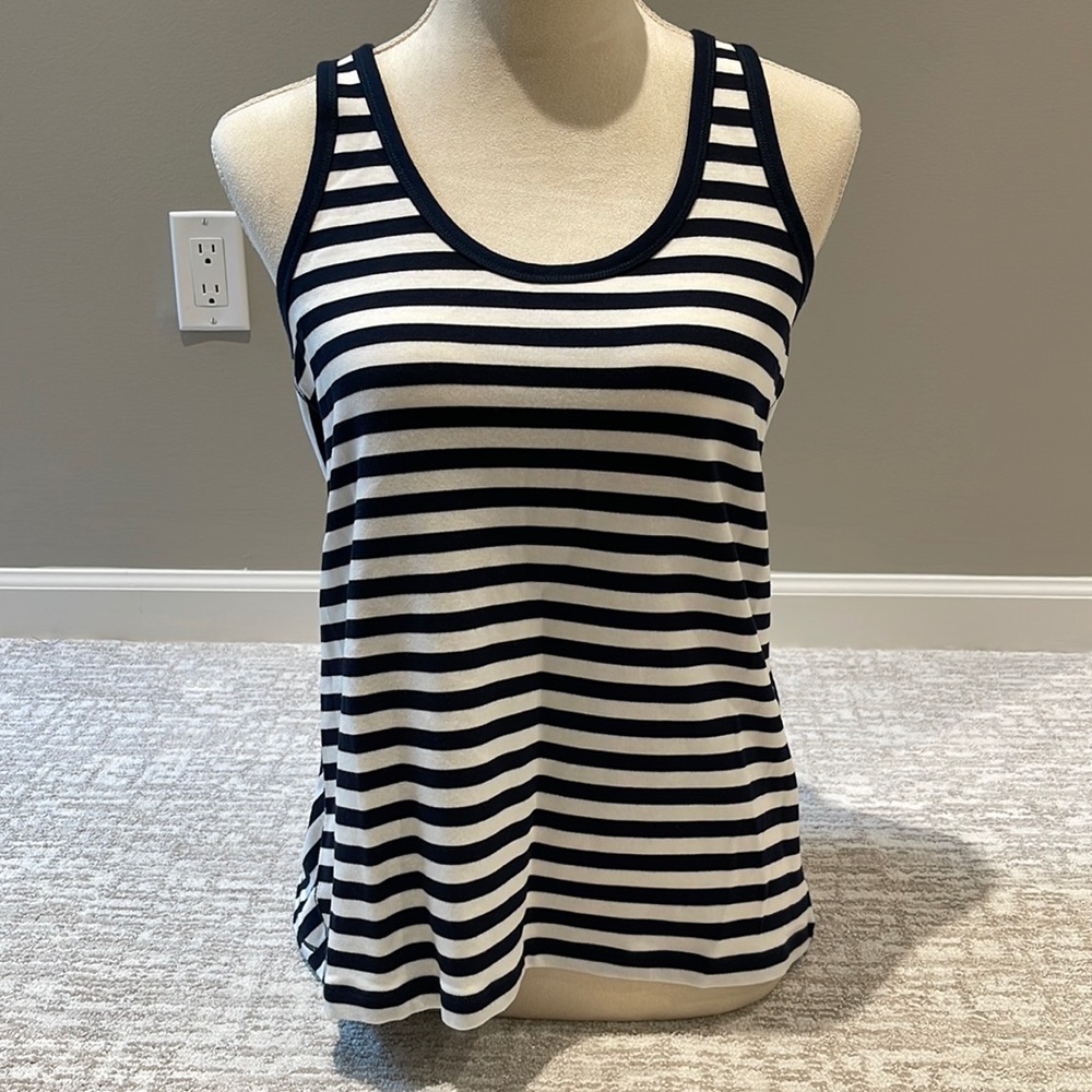 NWT Rag & Bone wht/navy split back tank (s)